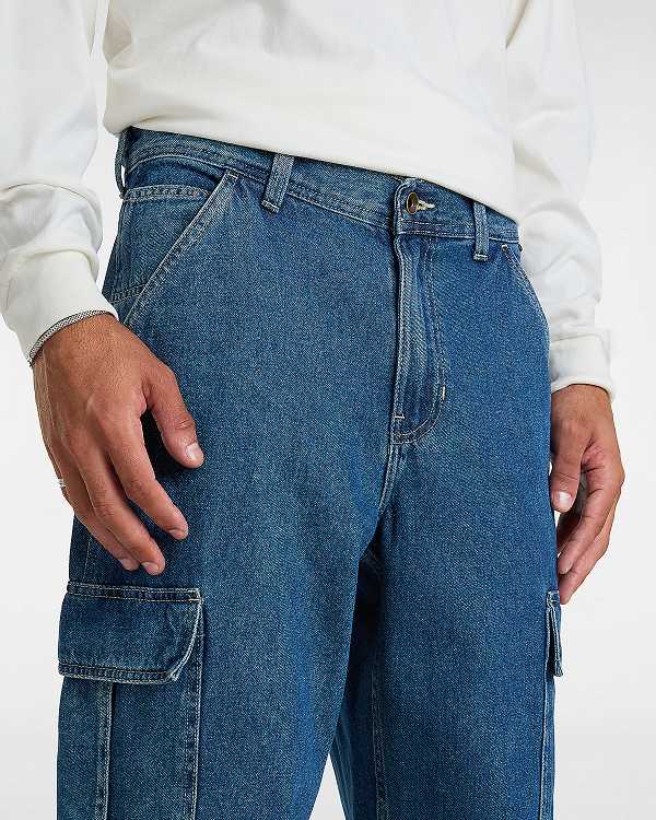 Men Vans Service Cargo Loose Pants Blue Malaysia | VN3754928