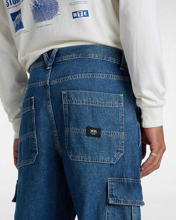 Men Vans Service Cargo Loose Pants Blue Malaysia | VN3754928