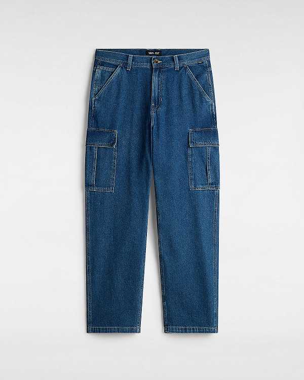Men Vans Service Cargo Loose Pants Blue Malaysia | VN3754928