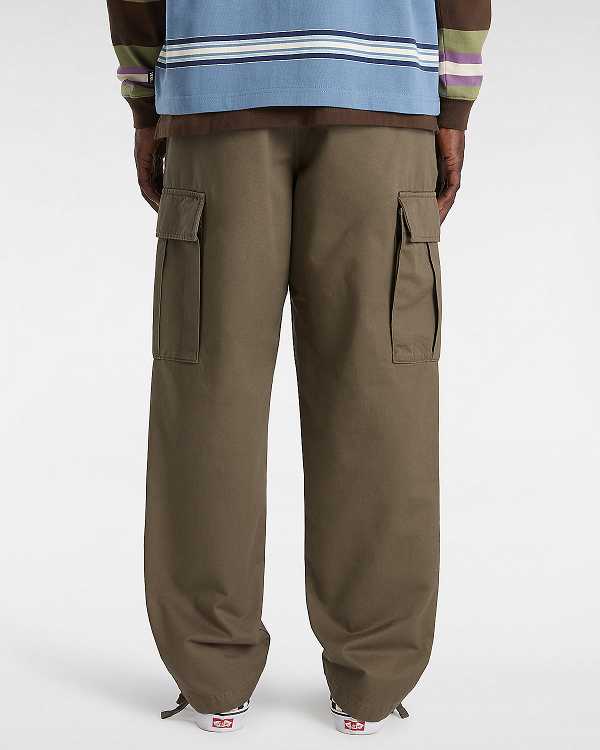 Men Vans Service Cargo Loose Tapered Pants Brown Malaysia | VN4395216