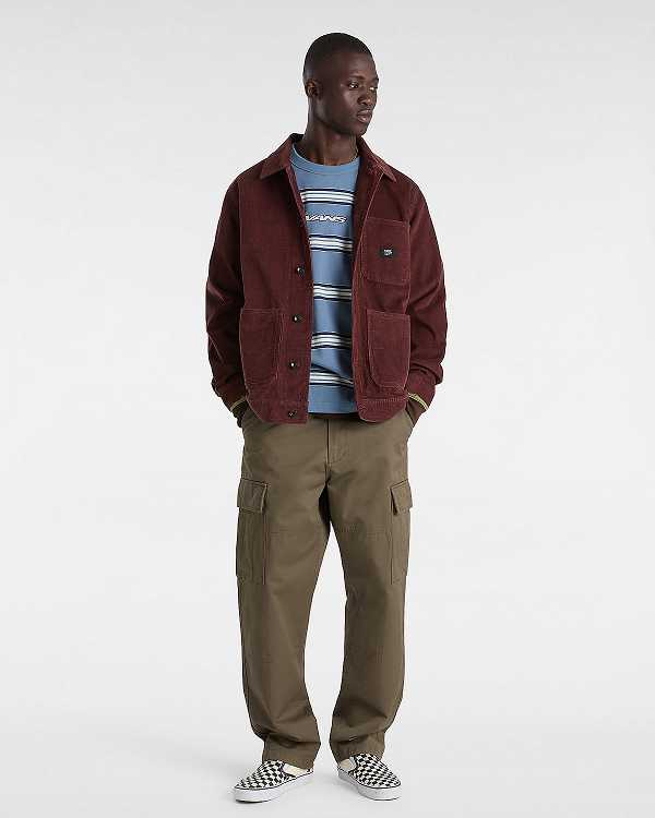 Men Vans Service Cargo Loose Tapered Pants Brown Malaysia | VN4395216