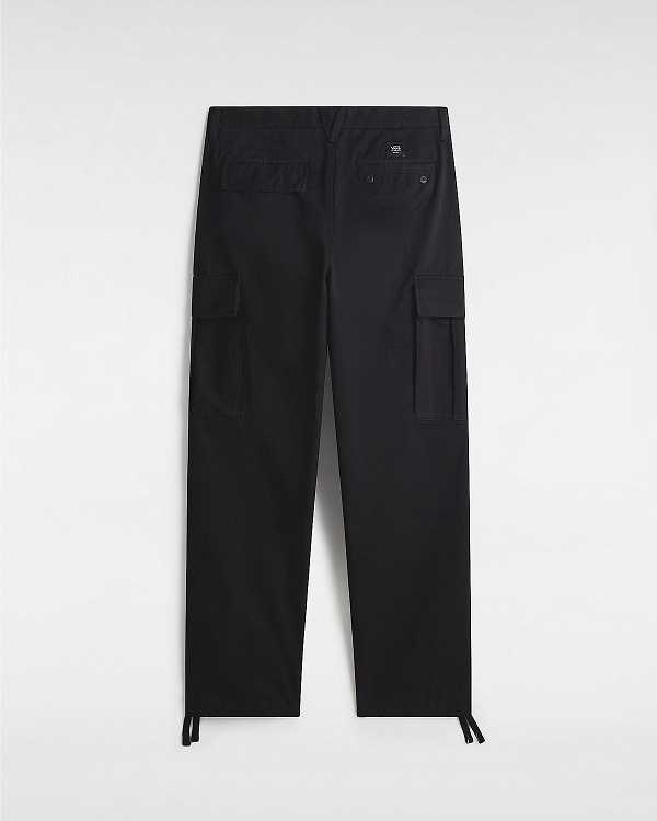 Men Vans Service Cargo Loose Tapered Pants Black Malaysia | VN4928307
