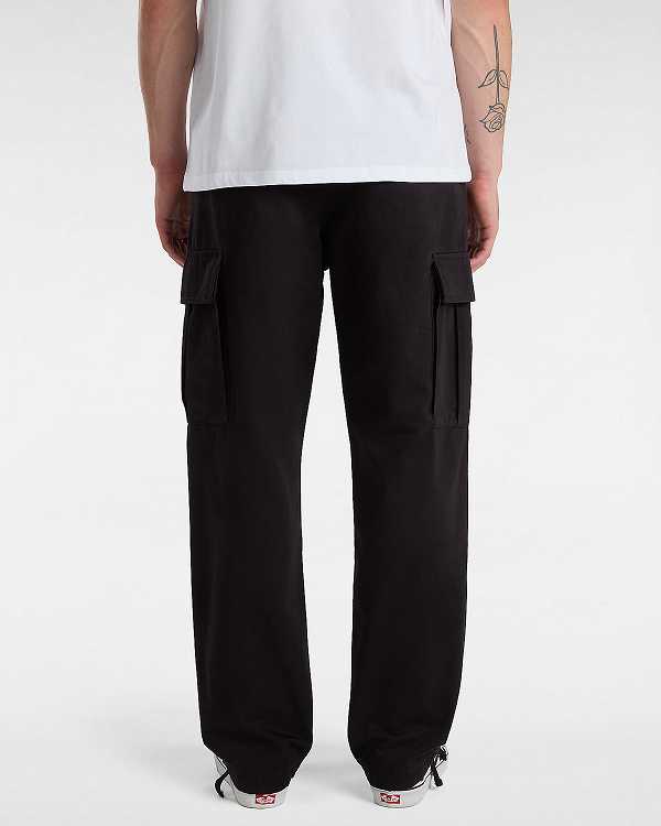 Men Vans Service Cargo Loose Tapered Pants Black Malaysia | VN4928307