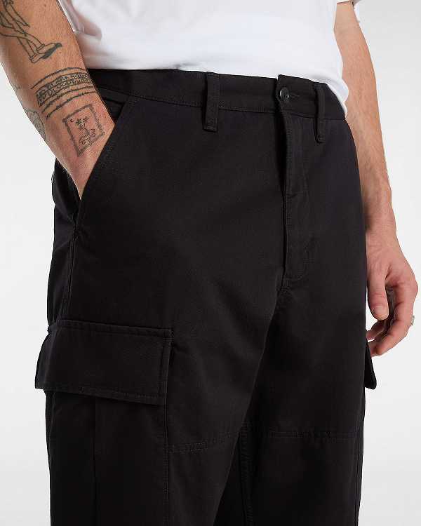 Men Vans Service Cargo Loose Tapered Pants Black Malaysia | VN4928307