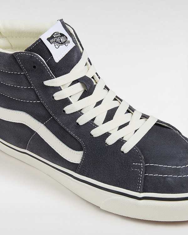 Men Vans Sk8-Hi Pig Suede Skate Shoes Grey Malaysia | VN8965342