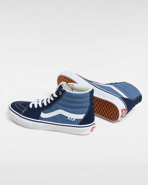 Men Vans Sk8-Hi Skate Shoes Blue Malaysia | VN8350279