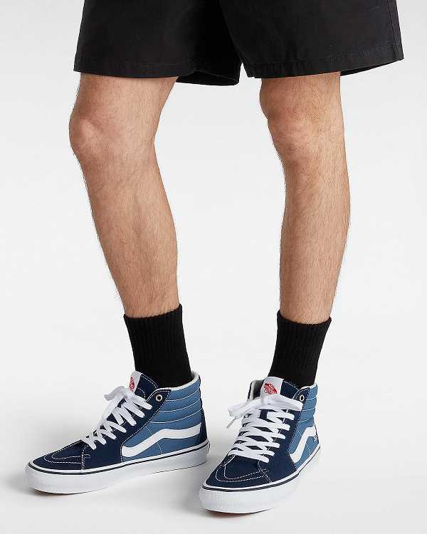 Men Vans Sk8-Hi Skate Shoes Blue Malaysia | VN8350279