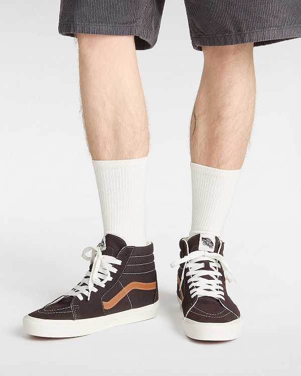 Men Vans Sk8-Hi Skate Shoes Brown Malaysia | VN4037658