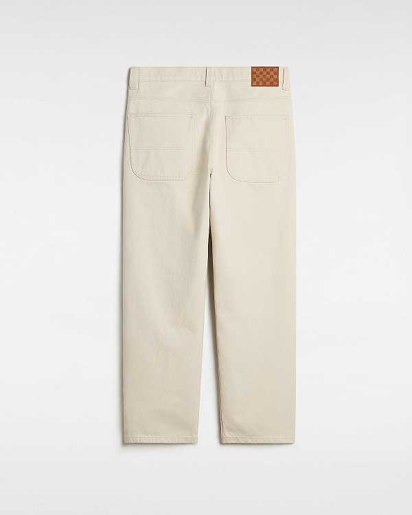 Men Vans Skate Check Pants Beige Malaysia | VN8039145