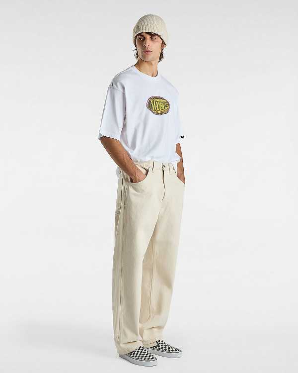 Men Vans Skate Check Pants Beige Malaysia | VN8039145