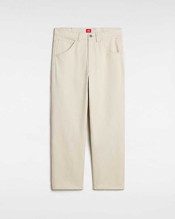 Men Vans Skate Check Pants Beige Malaysia | VN8039145