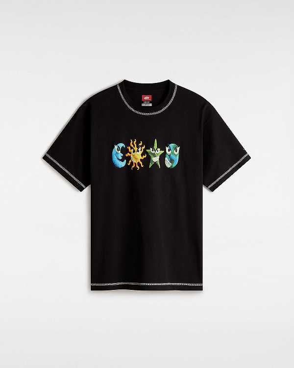 Men Vans Skate Clay T Shirts Black Malaysia | VN4856013