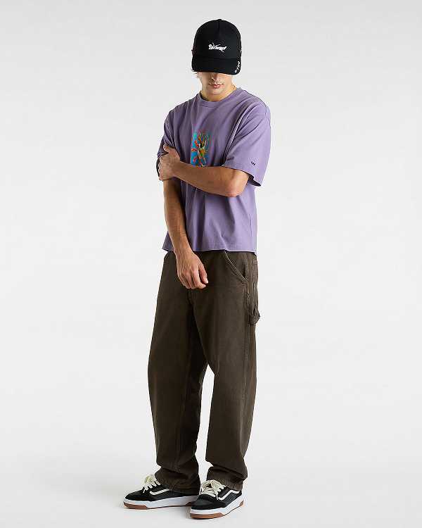 Men Vans Skate Clay T Shirts Purple Malaysia | VN4251673