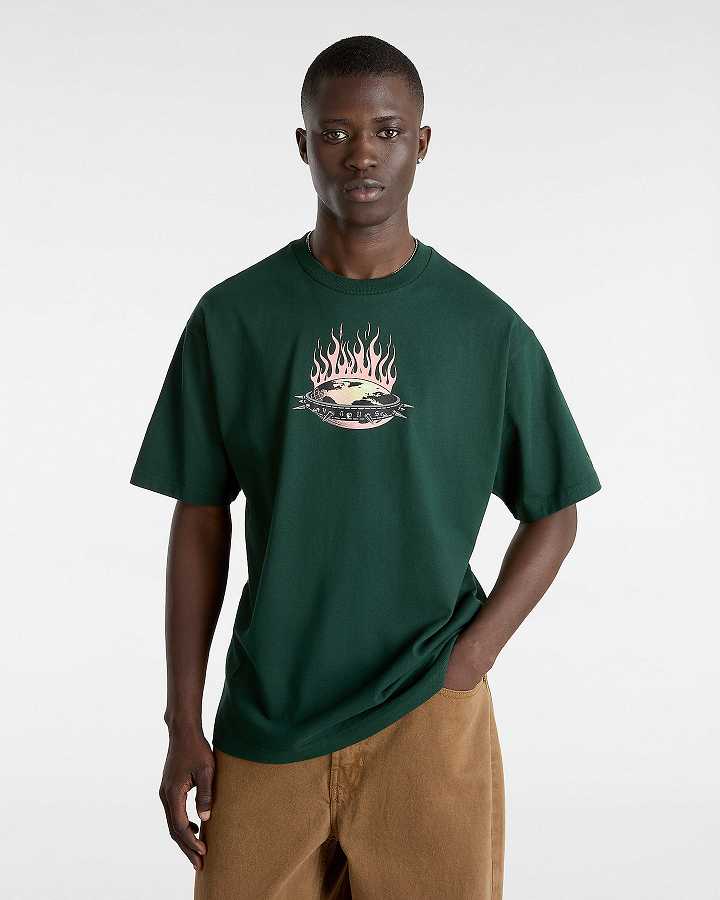 Men Vans Skate Global Dominance T Shirts Green Malaysia | VN8607451