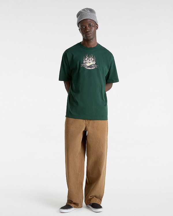 Men Vans Skate Global Dominance T Shirts Green Malaysia | VN8607451