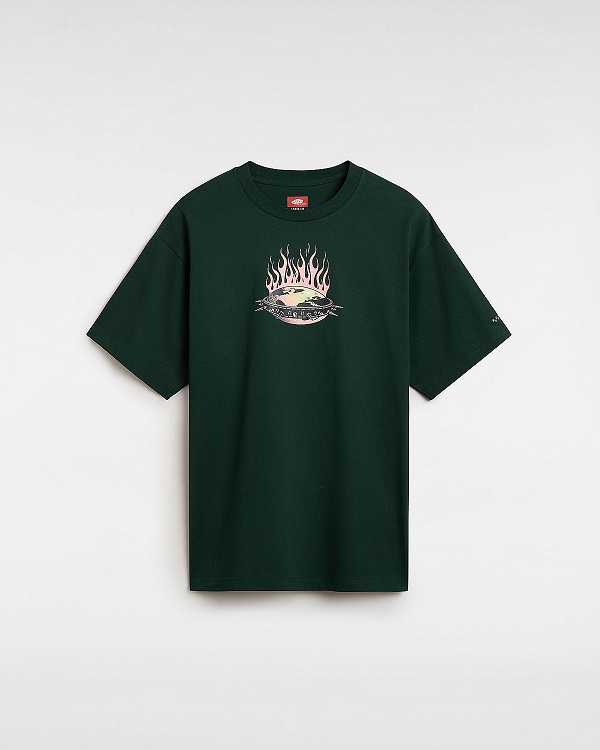 Men Vans Skate Global Dominance T Shirts Green Malaysia | VN8607451