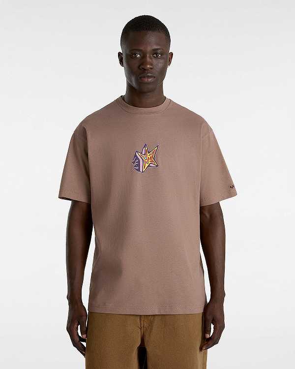 Men Vans Skate Star T Shirts Brown Malaysia | VN4365072