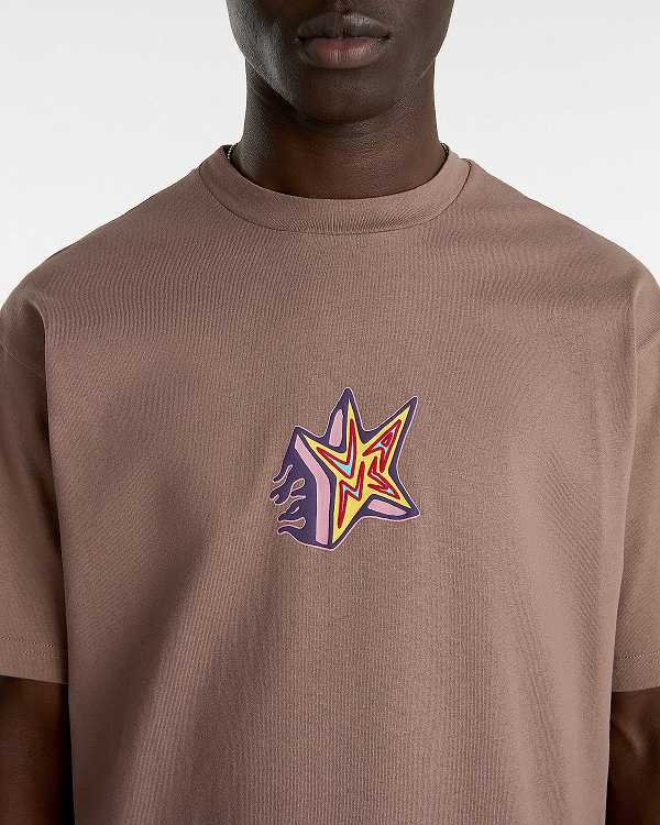 Men Vans Skate Star T Shirts Brown Malaysia | VN4365072
