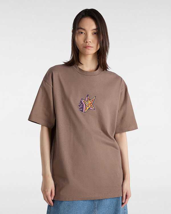 Men Vans Skate Star T Shirts Brown Malaysia | VN4365072