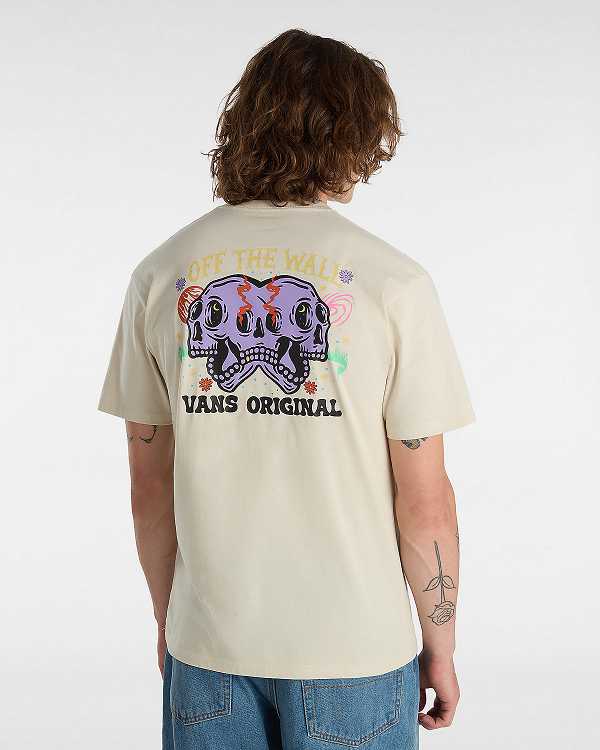 Men Vans Skull Void Classic T Shirts Beige Malaysia | VN9541782