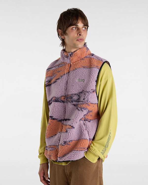Men Vans Slip Stream Sherpa Vest Purple Malaysia | VN4396201
