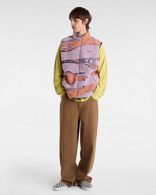 Men Vans Slip Stream Sherpa Vest Purple Malaysia | VN4396201