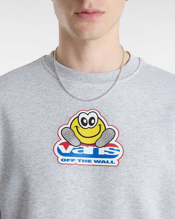 Men Vans Soles Loose Crew Sweatshirt Grey Malaysia | VN2459310