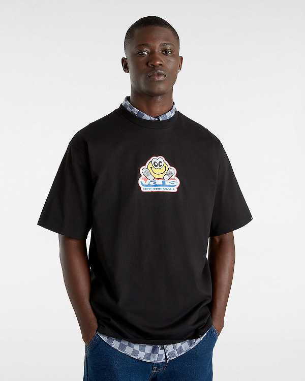 Men Vans Soles Loose T Shirts Black Malaysia | VN2196473
