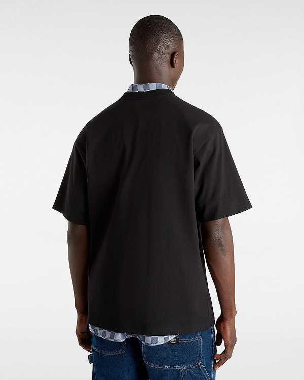 Men Vans Soles Loose T Shirts Black Malaysia | VN2196473