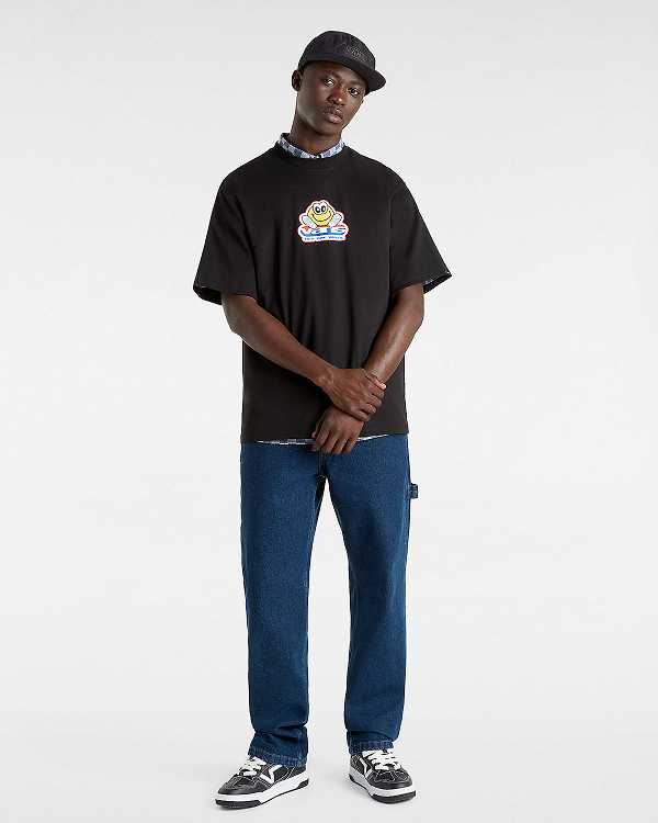 Men Vans Soles Loose T Shirts Black Malaysia | VN2196473