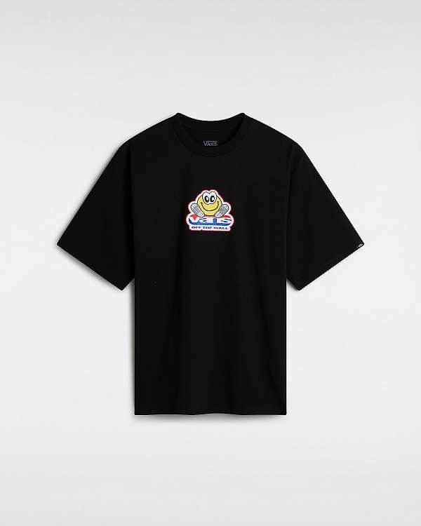 Men Vans Soles Loose T Shirts Black Malaysia | VN2196473