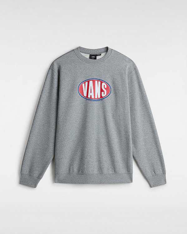 Men Vans Spray On Loose Crew Sweatshirt Grey Malaysia | VN1526809