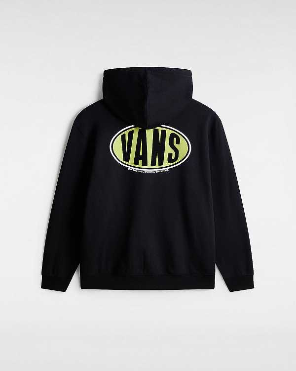 Men Vans Spray On Loose Hoodie Black Malaysia | VN9718603