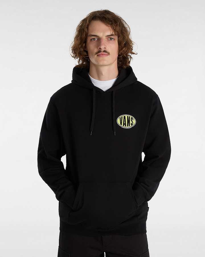 Men Vans Spray On Loose Hoodie Black Malaysia | VN9718603