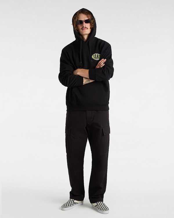 Men Vans Spray On Loose Hoodie Black Malaysia | VN9718603