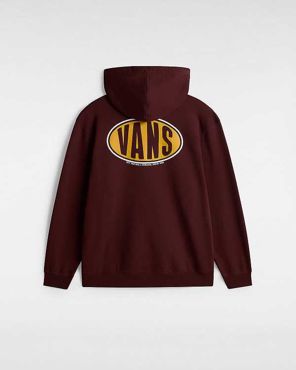 Men Vans Spray On Loose Hoodie Brown Malaysia | VN1683904