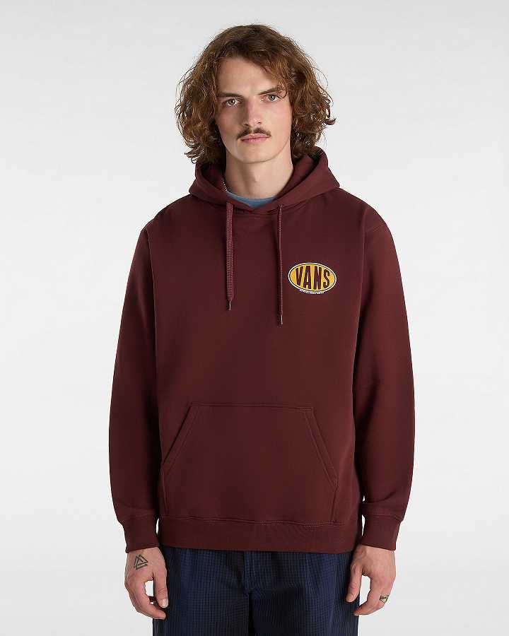 Men Vans Spray On Loose Hoodie Brown Malaysia | VN1683904