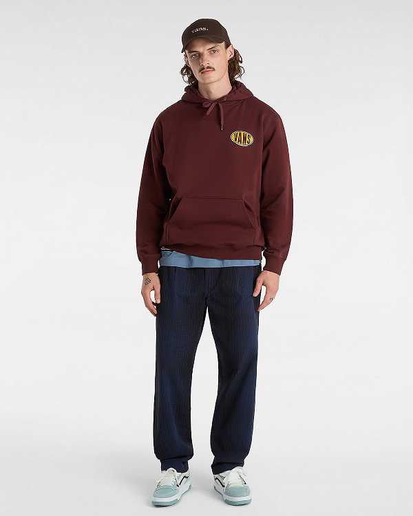 Men Vans Spray On Loose Hoodie Brown Malaysia | VN1683904