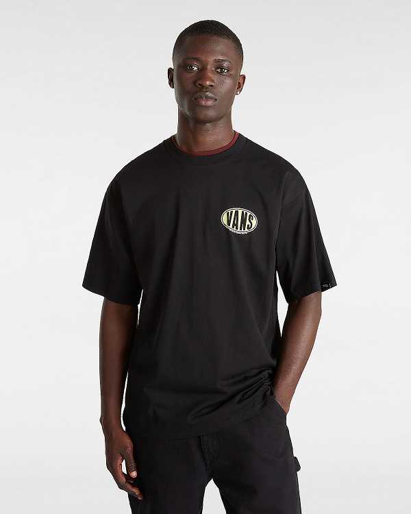Men Vans Spray On T Shirts Black Malaysia | VN7351642
