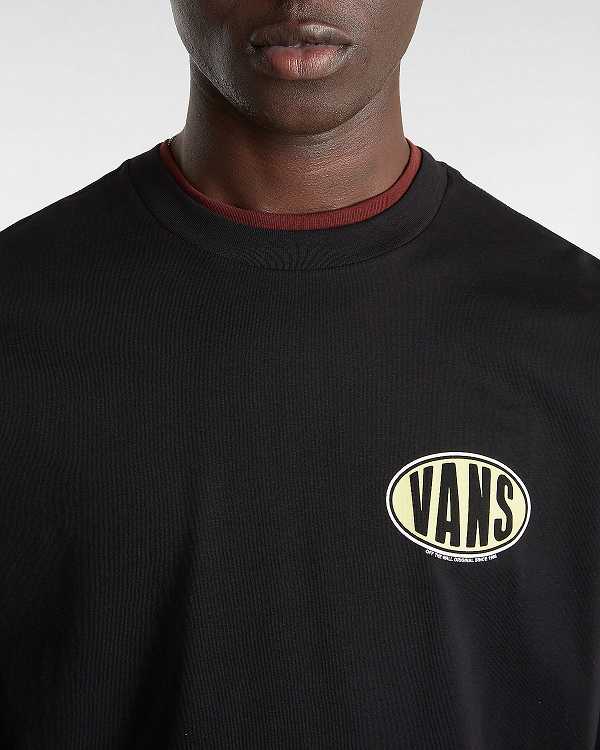 Men Vans Spray On T Shirts Black Malaysia | VN7351642