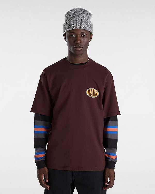 Men Vans Spray On T Shirts Brown Malaysia | VN1340896
