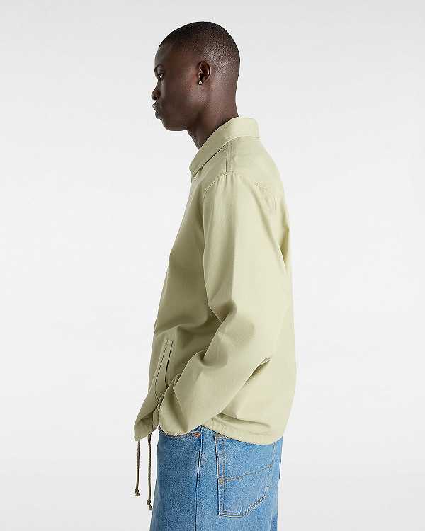 Men Vans Torrey Canvas Coaches Jacket Beige Malaysia | VN2197608