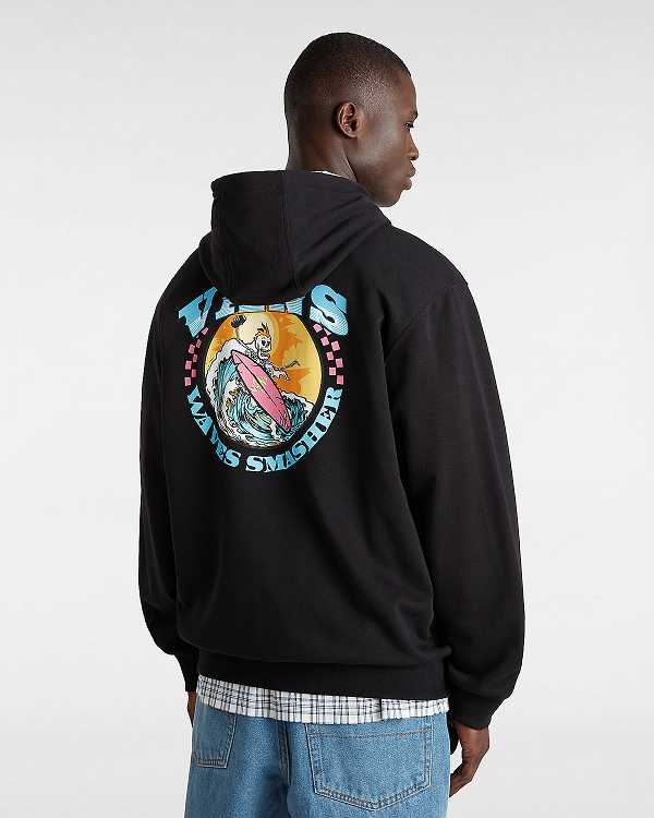 Men Vans True Waves Hoodie Black Malaysia | VN0273864