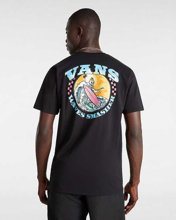 Men Vans True Waves T Shirts Black Malaysia | VN0356412