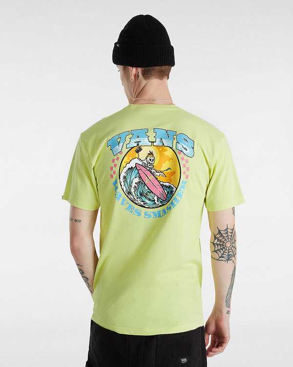 Men Vans True Waves T Shirts Yellow Malaysia | VN5496087