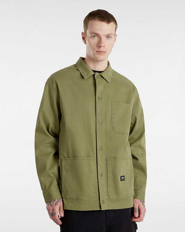 Men Vans Westfield Shacket Shirts Green Malaysia | VN8312560