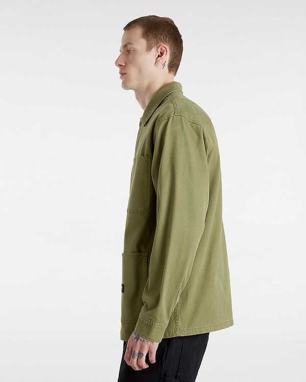 Men Vans Westfield Shacket Shirts Green Malaysia | VN8312560