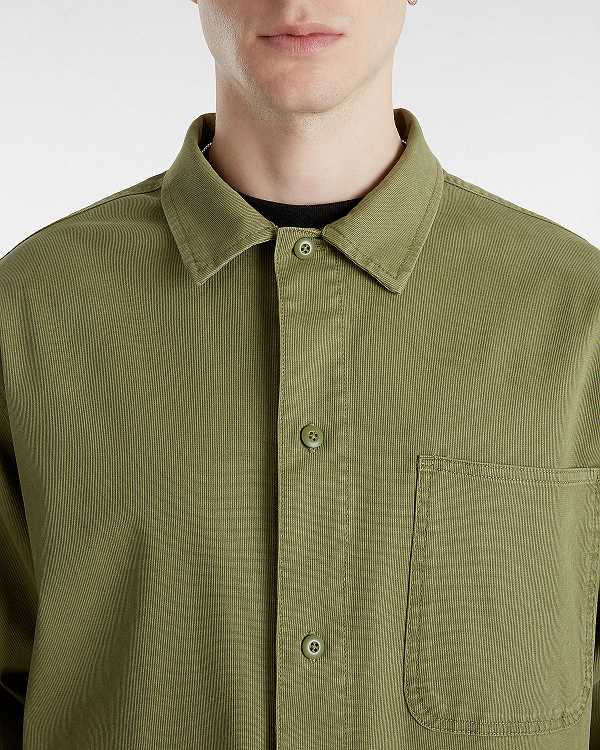 Men Vans Westfield Shacket Shirts Green Malaysia | VN8312560