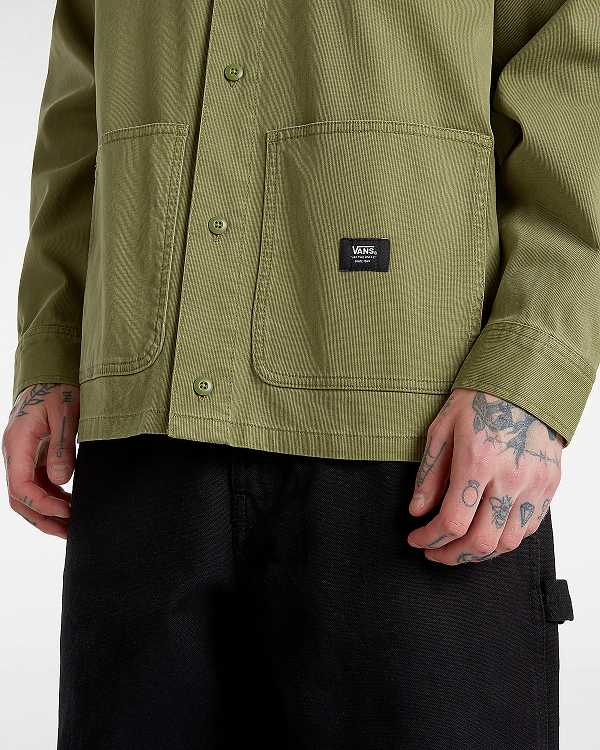 Men Vans Westfield Shacket Shirts Green Malaysia | VN8312560