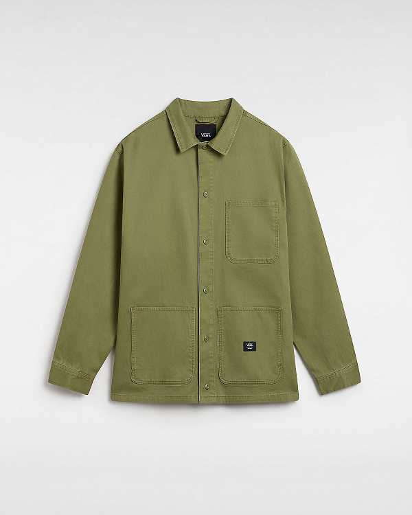 Men Vans Westfield Shacket Shirts Green Malaysia | VN8312560